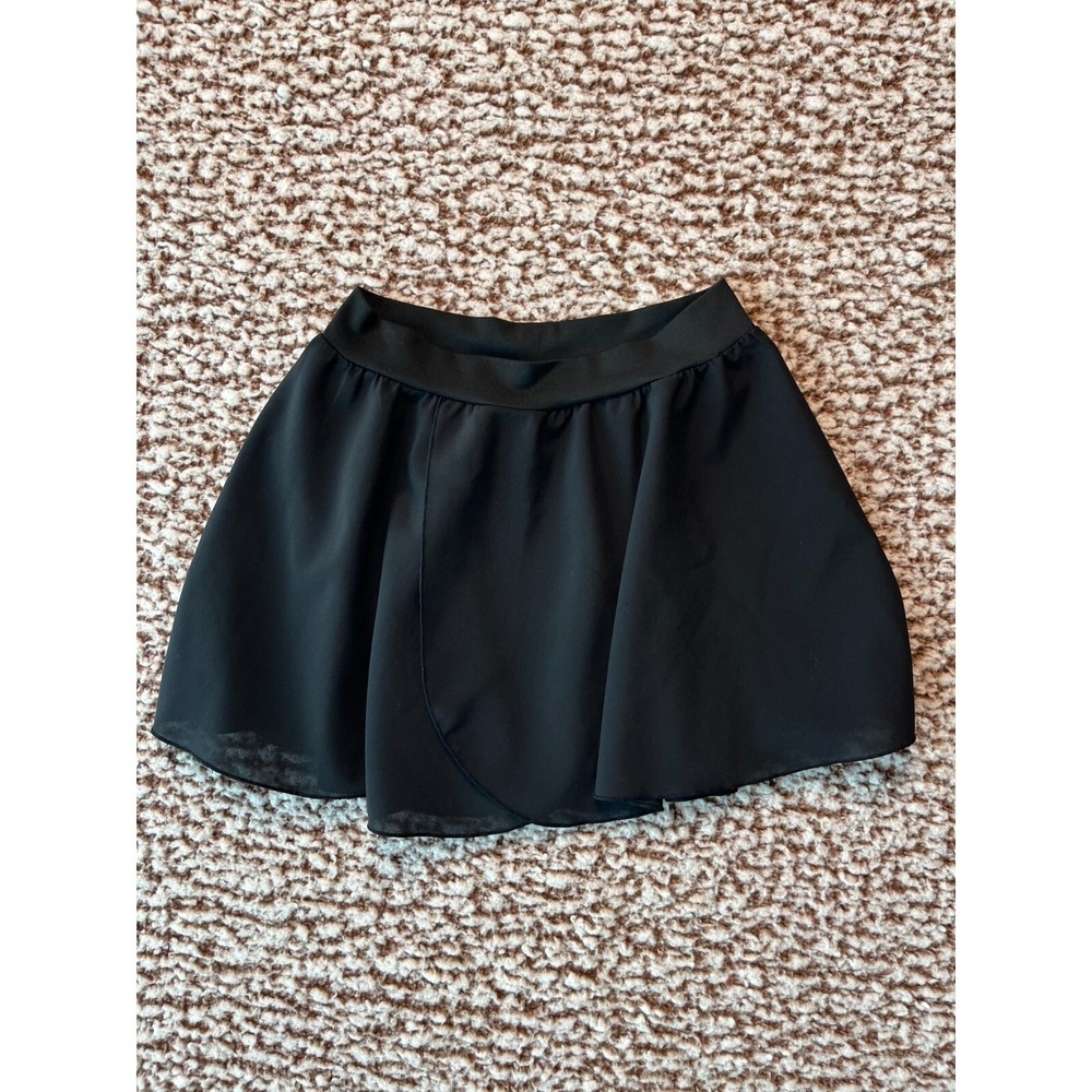 Kids Black Ballet Skirt Medium Dance Wrap Chiffon Girls Costume 20" Waist‎
